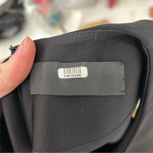 CO Collections Neutral Black Minimalist Short Sleeve Mini A-Line Dress Medium - Picture 9 of 12